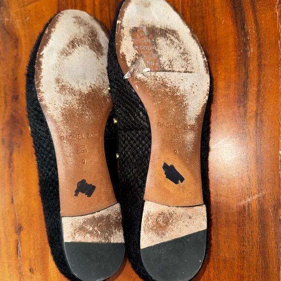 Rachael Zoe Black Snakeskin Studded Women's Flats sz 9 - Picture 7 of 7